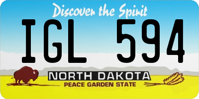 ND license plate IGL594