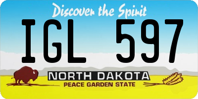 ND license plate IGL597