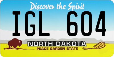 ND license plate IGL604