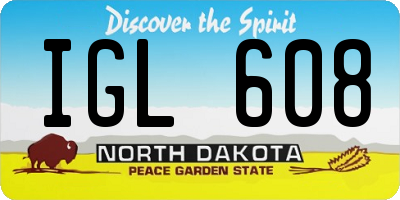 ND license plate IGL608
