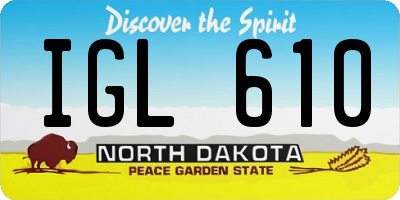 ND license plate IGL610