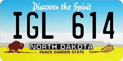 ND license plate IGL614
