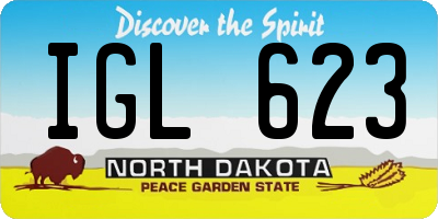 ND license plate IGL623