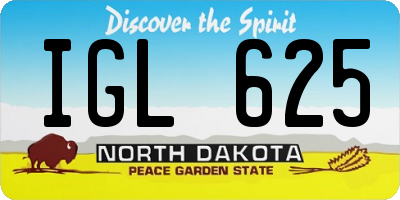 ND license plate IGL625
