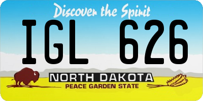 ND license plate IGL626