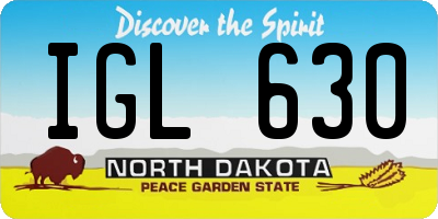 ND license plate IGL630