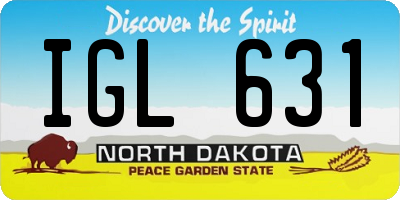 ND license plate IGL631