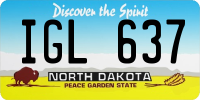 ND license plate IGL637