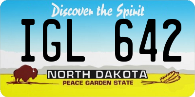 ND license plate IGL642