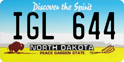 ND license plate IGL644