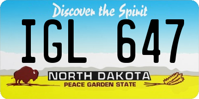ND license plate IGL647