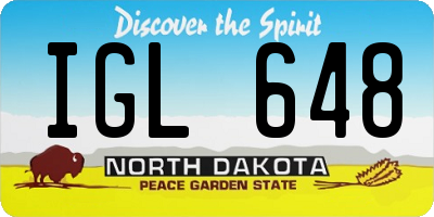 ND license plate IGL648