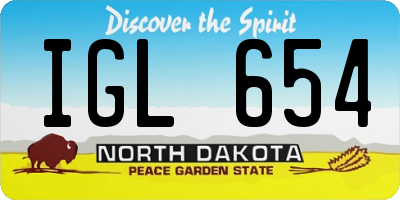 ND license plate IGL654