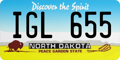 ND license plate IGL655