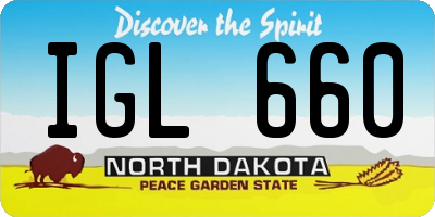 ND license plate IGL660
