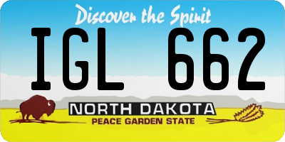 ND license plate IGL662