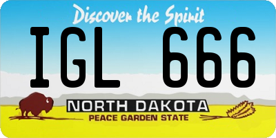 ND license plate IGL666