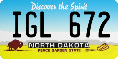 ND license plate IGL672