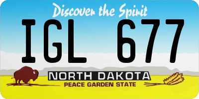 ND license plate IGL677