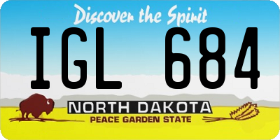 ND license plate IGL684