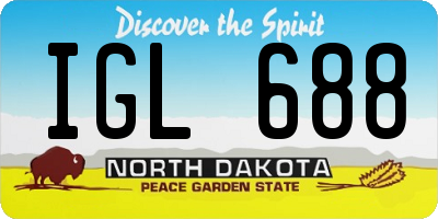 ND license plate IGL688