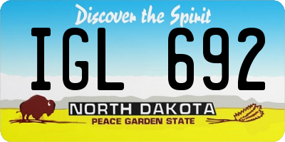 ND license plate IGL692