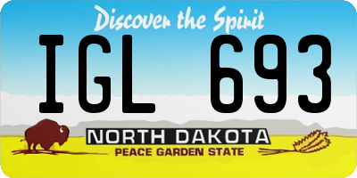 ND license plate IGL693