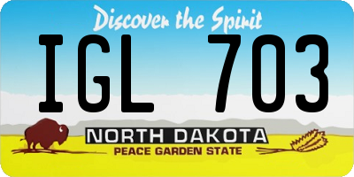 ND license plate IGL703