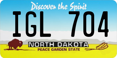 ND license plate IGL704