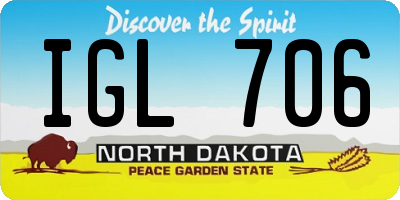ND license plate IGL706