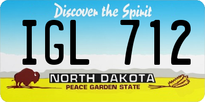 ND license plate IGL712