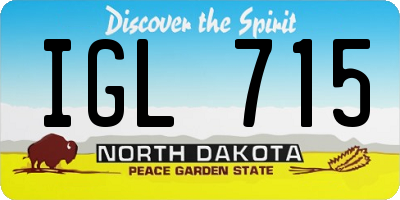 ND license plate IGL715