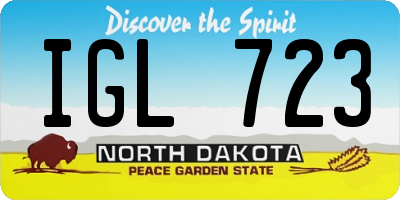 ND license plate IGL723