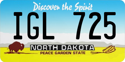 ND license plate IGL725