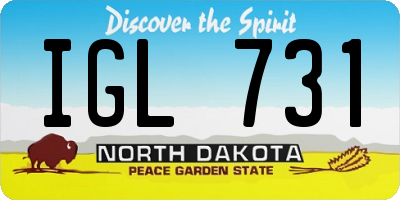 ND license plate IGL731
