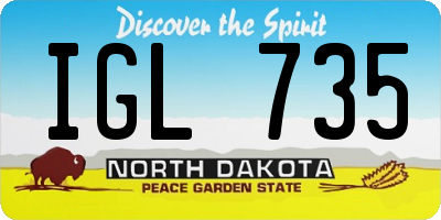 ND license plate IGL735