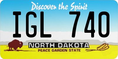 ND license plate IGL740