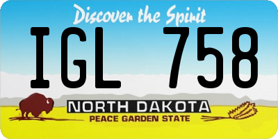 ND license plate IGL758