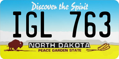 ND license plate IGL763