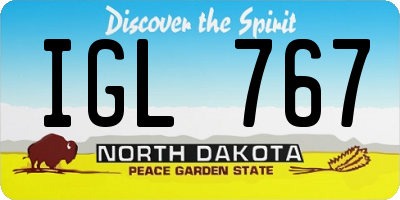 ND license plate IGL767