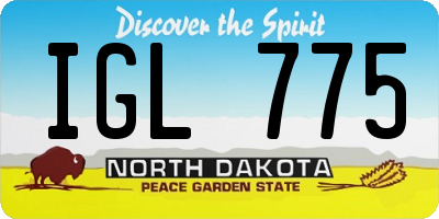 ND license plate IGL775