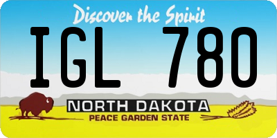 ND license plate IGL780