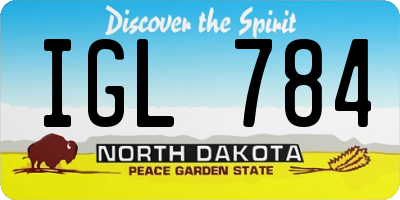 ND license plate IGL784