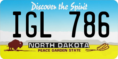 ND license plate IGL786