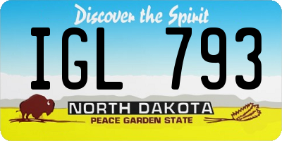 ND license plate IGL793