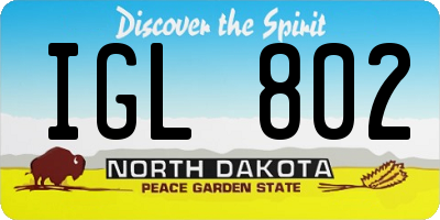 ND license plate IGL802