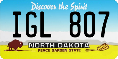 ND license plate IGL807