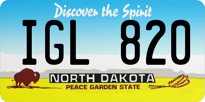 ND license plate IGL820