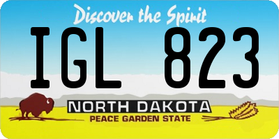 ND license plate IGL823