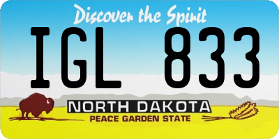 ND license plate IGL833